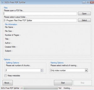 SGI's Free PDF Splitter - náhled