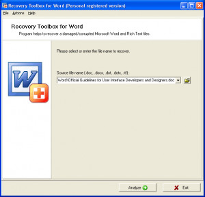 Recovery Toolbox for Word - náhled