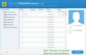 Jihosoft Android Phone Recovery - náhled