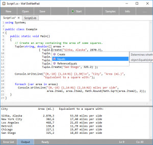 Waf DotNetPad - náhled