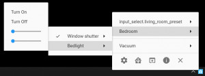 Home Assistant Taskbar Menu - náhled