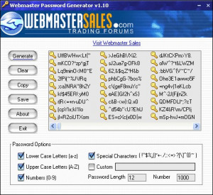 Webmaster Password Generator - náhled