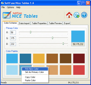 SoftFuse Nice Tables - náhled