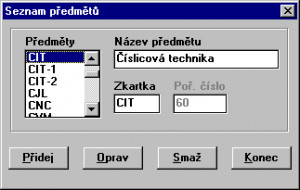 Školní rozvrh - náhled