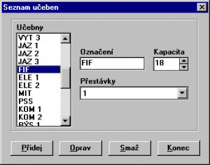 Školní rozvrh - náhled