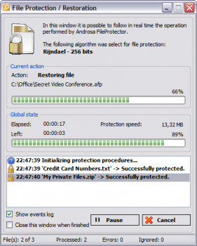 Androsa FileProtector - náhled