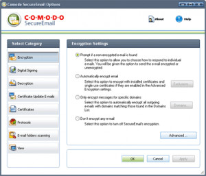 Comodo SecureEmail - náhled