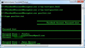 Facebook Password Decryptor  - náhled