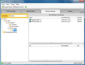 CloudBerry Online Backup - náhled