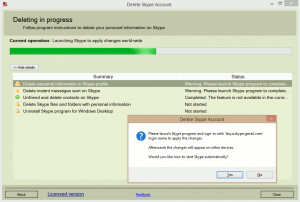 Delete Skype Account - náhled