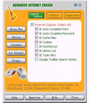 Advanced Internet Eraser - náhled