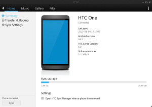 HTC Sync Manager - náhled
