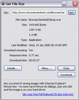 Get File Size - náhled