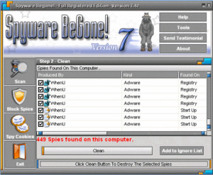 Spyware Begone - náhled