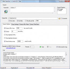 Web Searcher - náhled