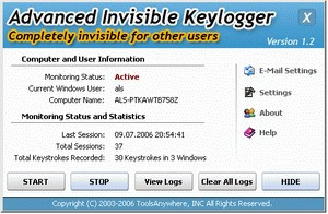 Advanced Invisible Keylogger - náhled