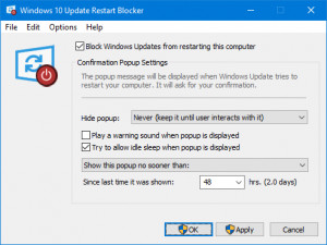 Windows 10 Update Restart Blocker - náhled