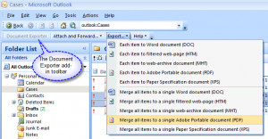 Document Exporter for Outlook - náhled