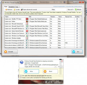 Windows Firewall Notifier - náhled