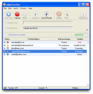 eMail Verifier - náhled