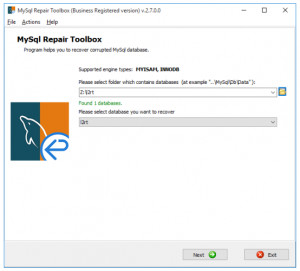 Repair Toolbox for MySQL - náhled