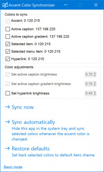 Accent Color Synchronizer - náhled