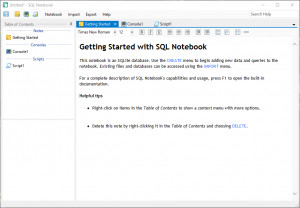 SQL Notebook - náhled