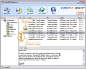 OutlookEX Recovery - náhled