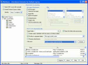 Attachment Finder for Outlook Express - náhled