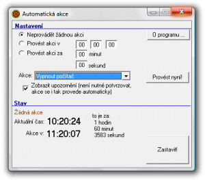 Automatická akce - náhled