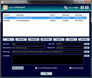 TyphoonPassword - náhled