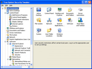 True System Security Tweaker - náhled