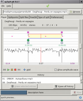 Mp3Splt - náhled