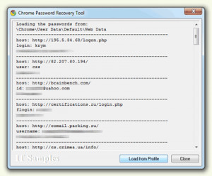 Google Chrome Password Recovery - náhled