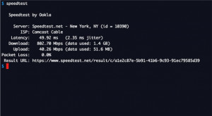 Speedtest CLI - náhled