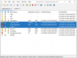 KeyStore Explorer - náhled