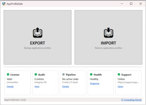 AppProfileSafe - náhled
