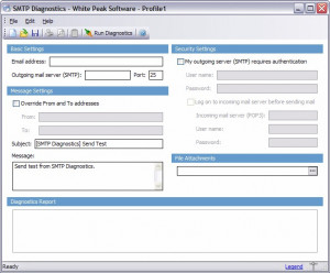 SMTP Diagnostics - náhled