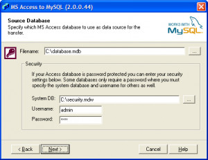 Access To MySQL - náhled