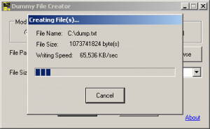Dummy File Creator - náhled