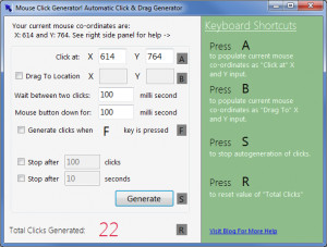 Auto Mouse Click Generator - náhled