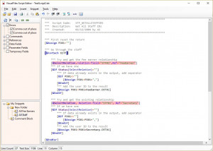 VisualFiles Script Editor - náhled