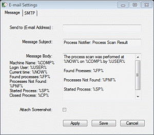 Process Notifier - náhled