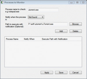 Process Notifier - náhled