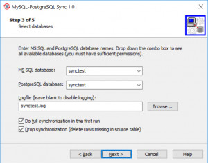 MySQL-PostgreSQL Sync - náhled