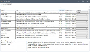 CPU Set Setter - náhled