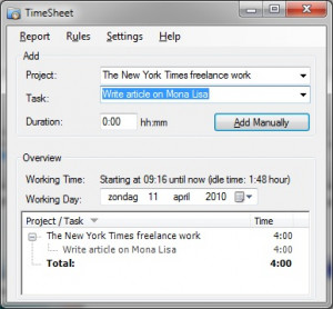 TimeSheet - náhled