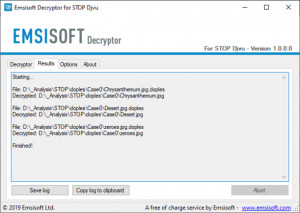 Emsisoft Decryptor for STOP Djvu - náhled