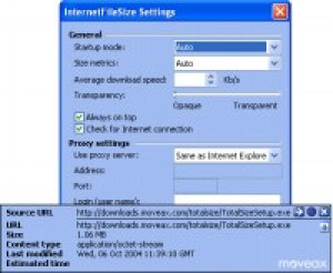 InternetFileSize - náhled
