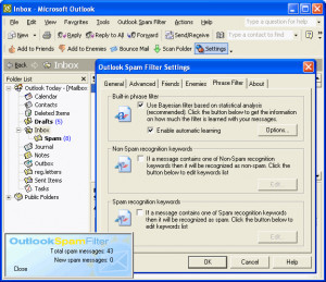 Outlook Spam Filter - náhled